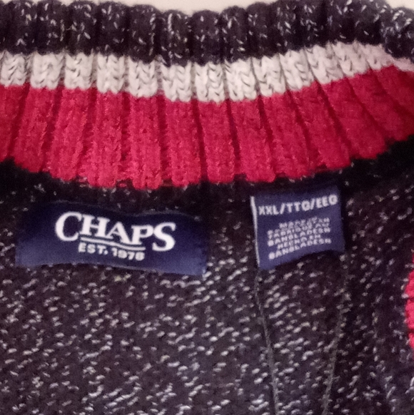 Chaps Men's Charcoal Heather Twist Knit Quarter-Zip Sweater NWT - Picture 5 of 6